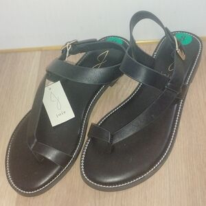 Joie Black Toe Loop Sandals w/  Memory Foam Comfort Insoles 8